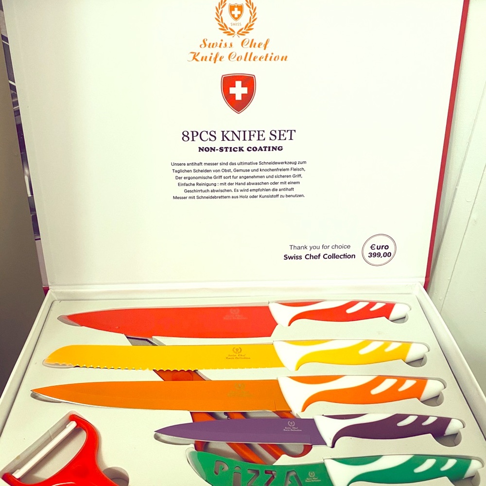 Knives 8 piece set. (Swiss Chef Knife collection)